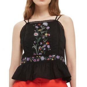 Topshop - Embroidered Peplum Top NEW!